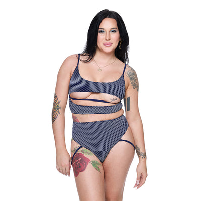 Strata Top - Navy Wave