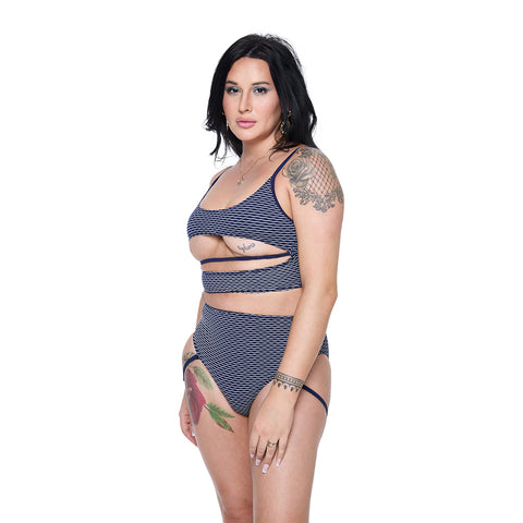 Strata Top - Navy Wave