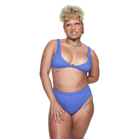 Mica Ribbed Top - Blue